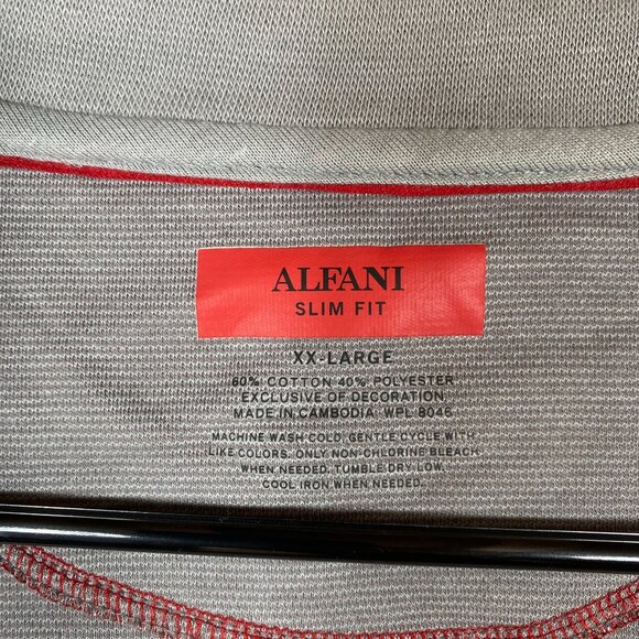 Alfani Slim Fit Full-Zip Gray Sweater Jacket With Contrast Accents Mens  XXL - Picture 4 of 9